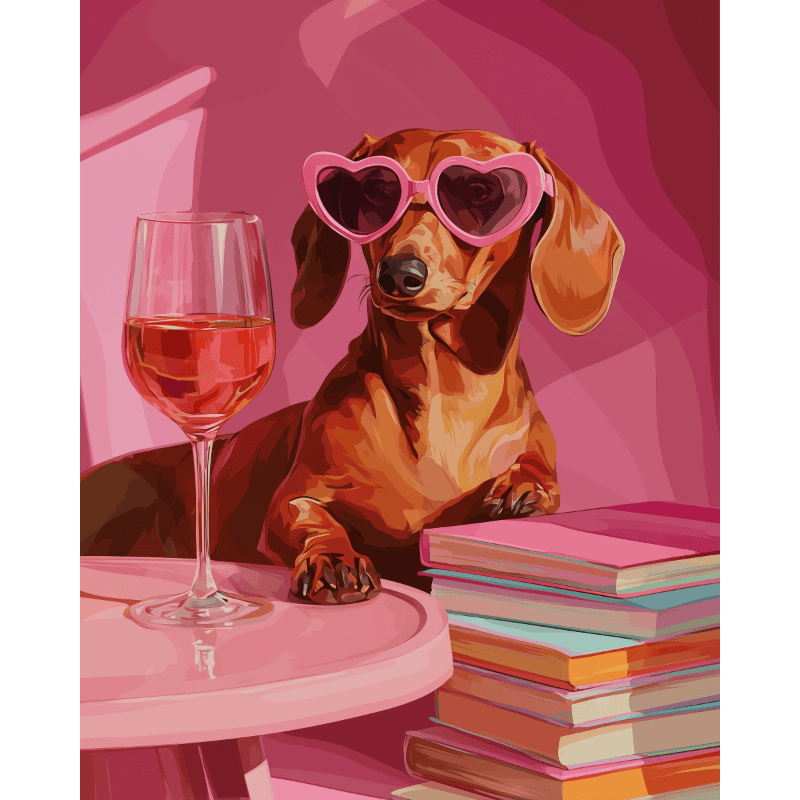 Dachshund in Pink | Paint by Numbers