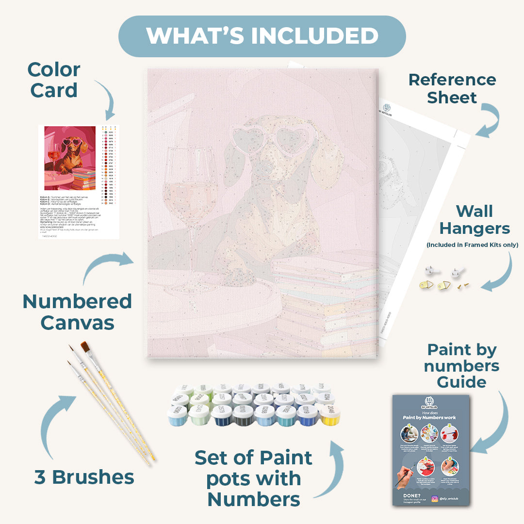 Dachshund in Pink | Paint by Numbers