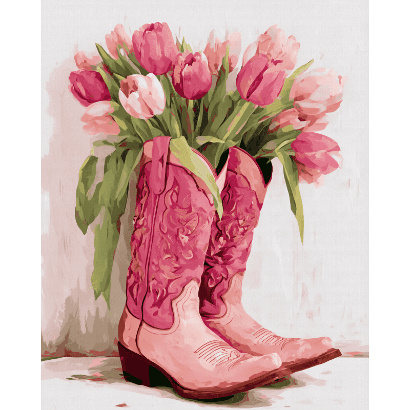 Tulip Cowgirl Boots | Paint by Numbers