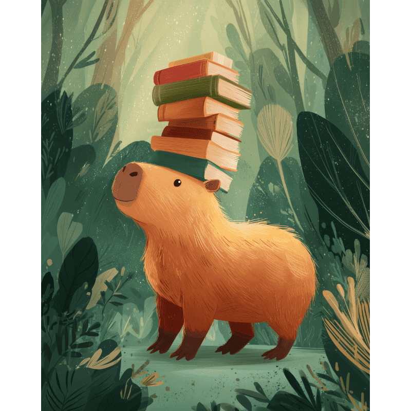 The Bookish Capybara | Paint by Numbers
