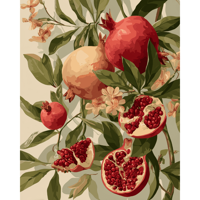 Blooming Pomegranates | Paint by Numbers