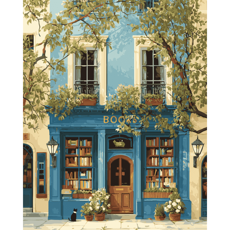 The Blue Bookshop | Paint by Numbers