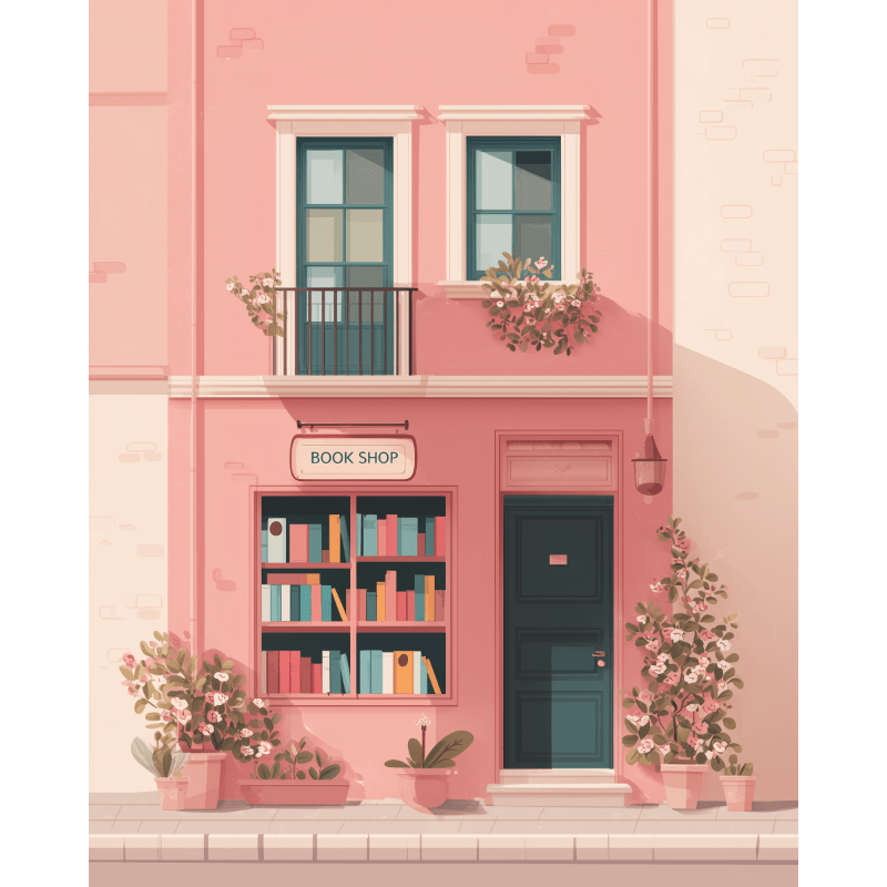 The Pink Bookshop | Paint by Numbers