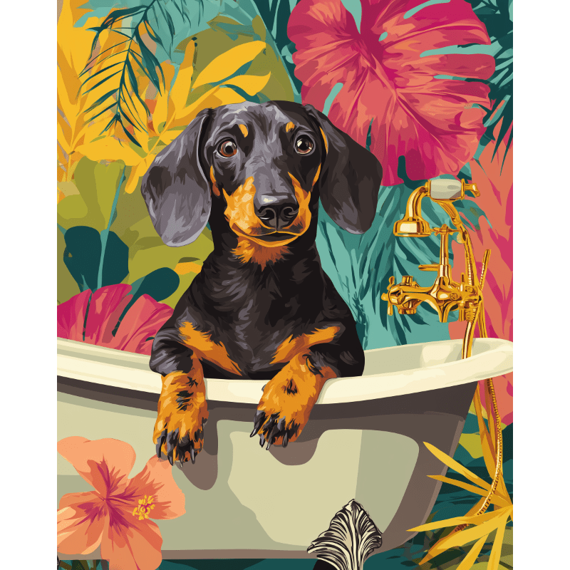 Tropical Dachshund | Paint by Numbers