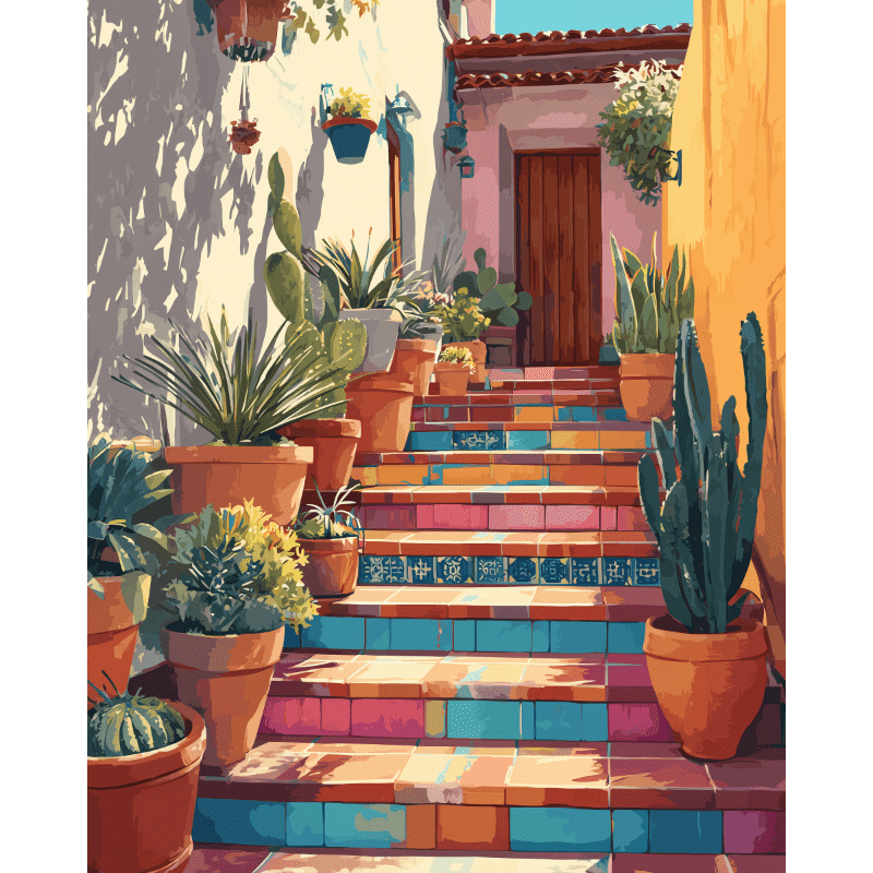 Stairs to Mexico | Paint by Numbers