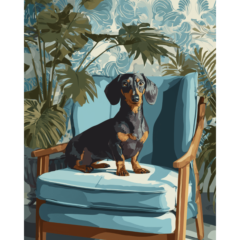 A Posing Dachshund | Paint by Numbers