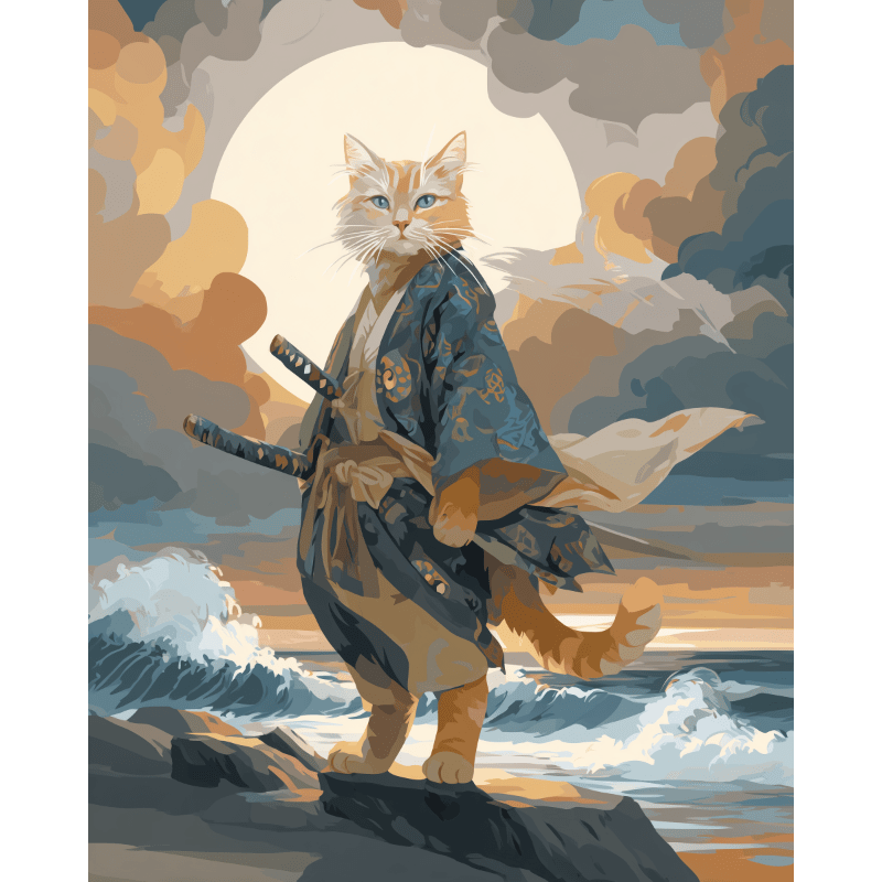 Samurai Cat | Paint by Numbers