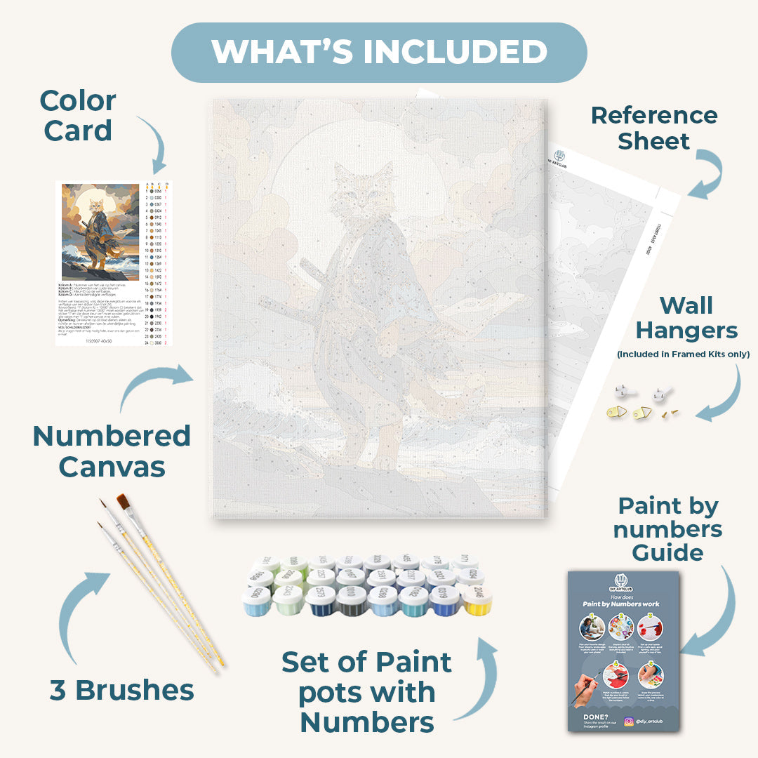 Samurai Cat | Paint by Numbers