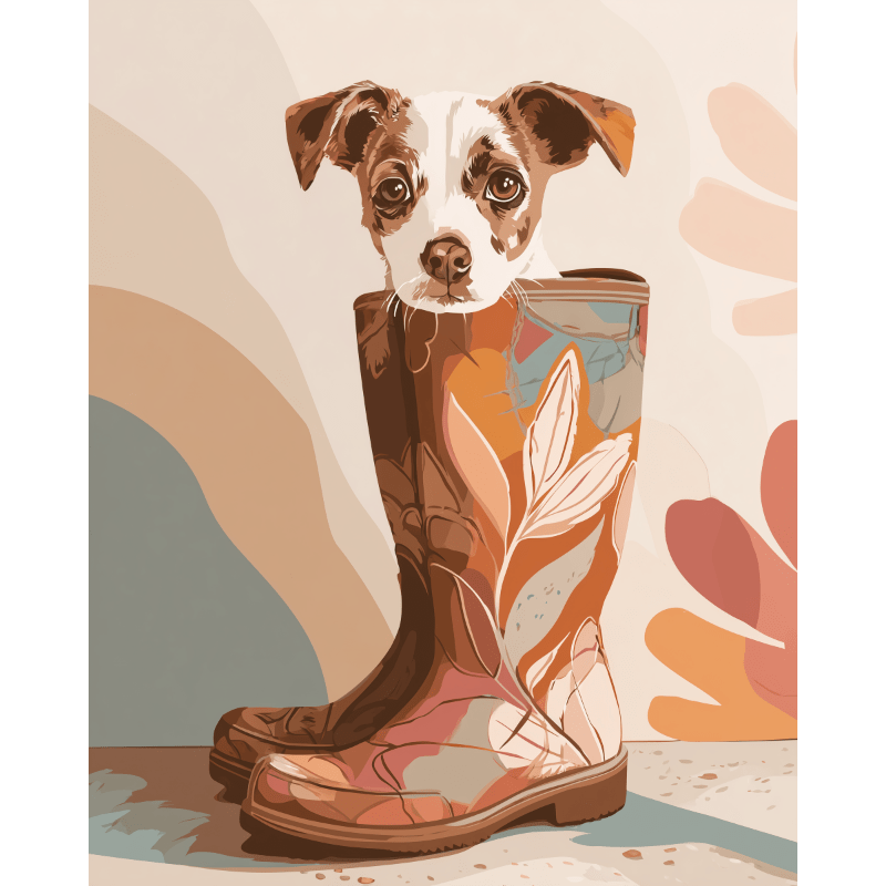 Pup in Boot | Paint by Numbers