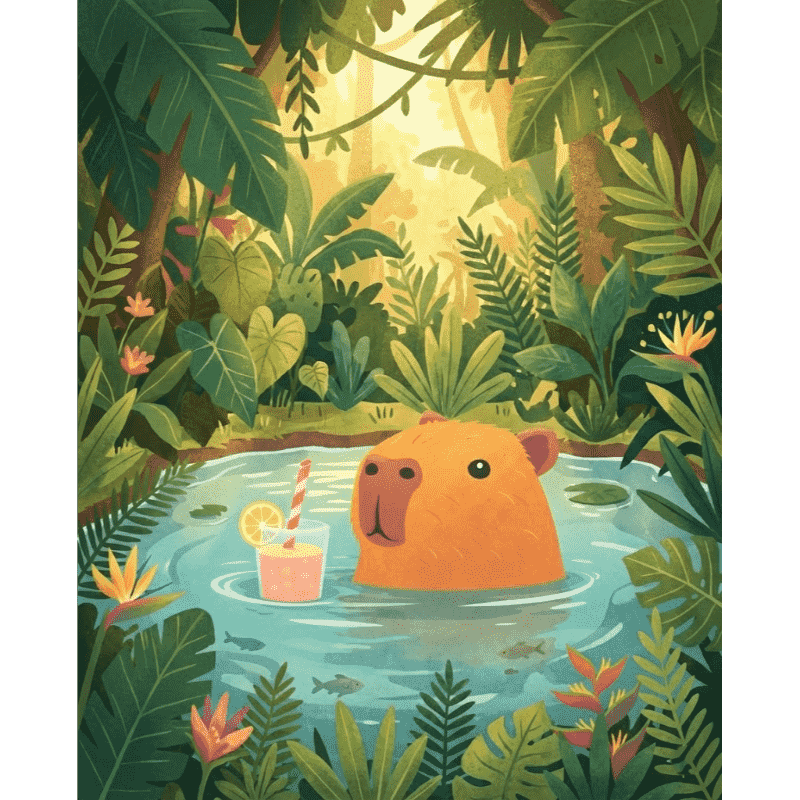 Chilling Capybara | Paint by Numbers