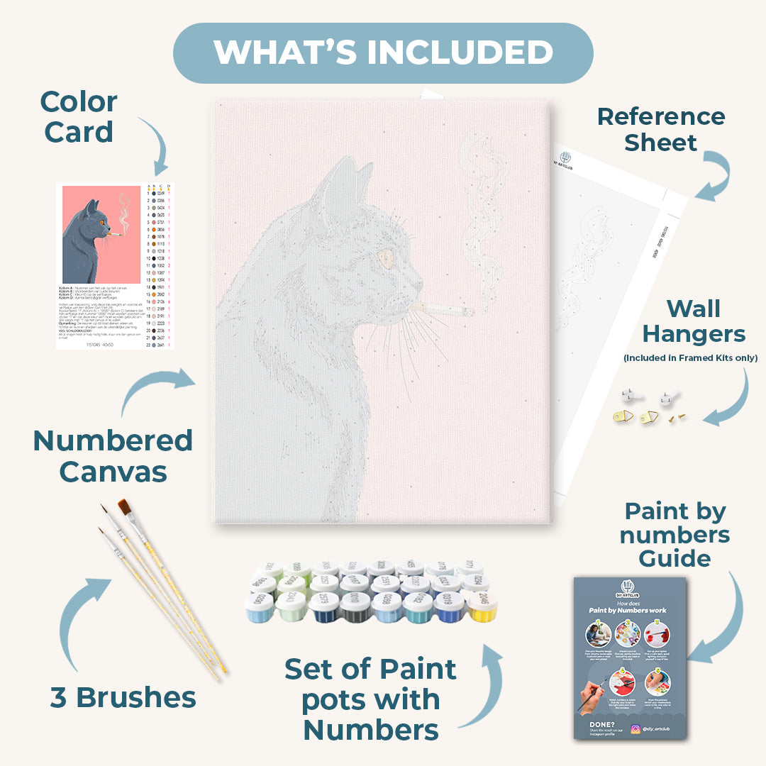 Smoking British Shorthair | Paint by Numbers