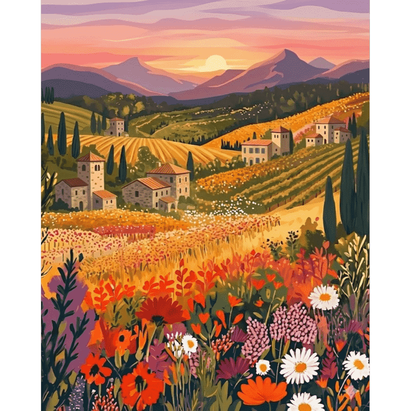 Wildflower Landscape | Paint by Numbers