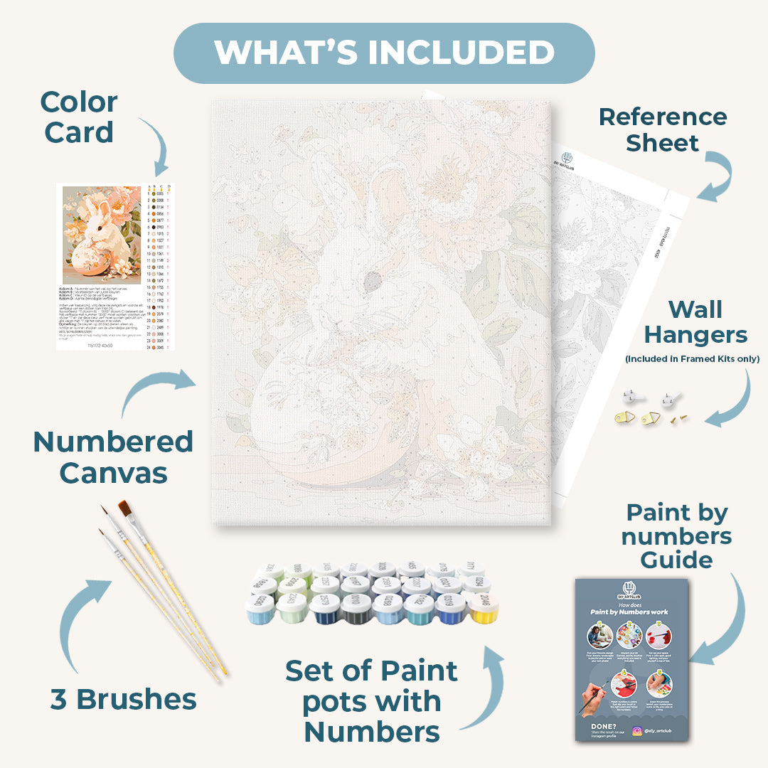 Floral Bunny | Paint by Numbers
