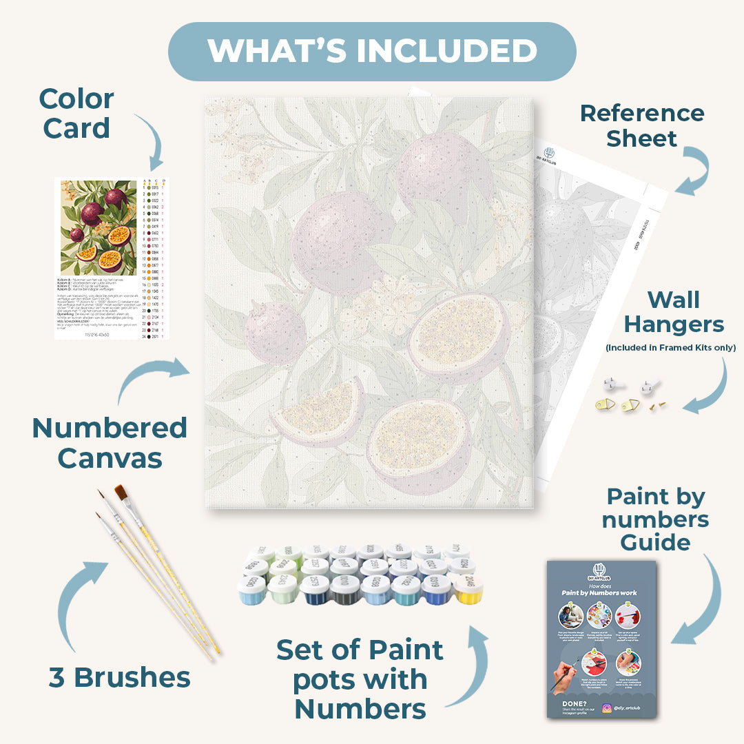 Blooming Passion Fruit | Paint by Numbers