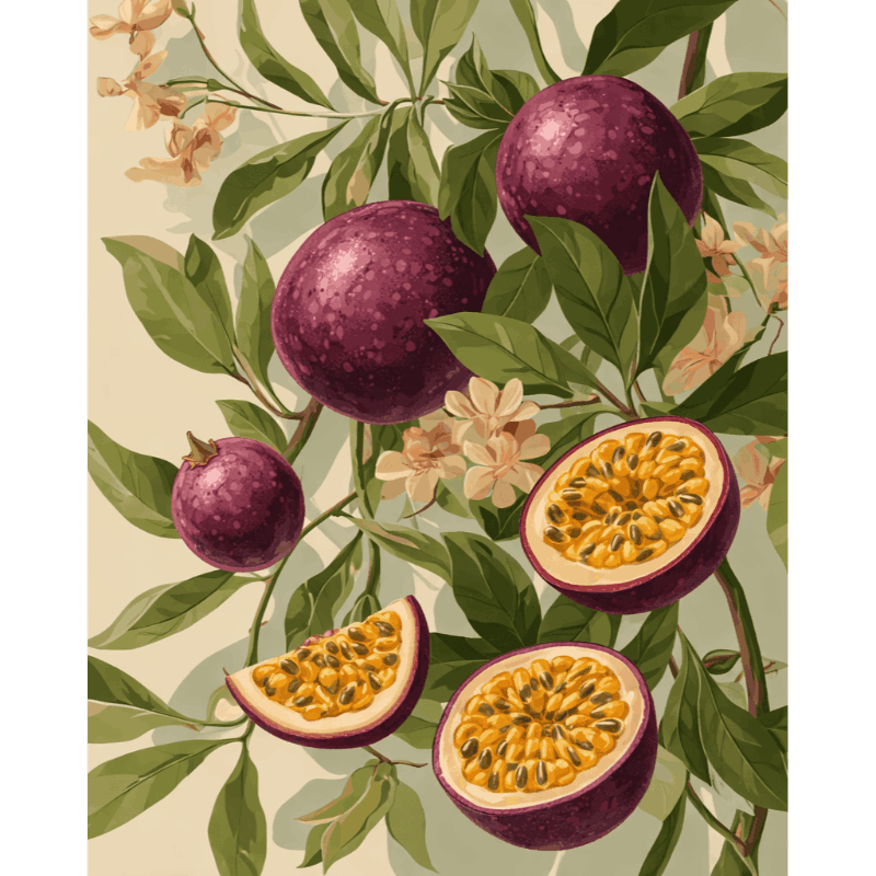 Blooming Passion Fruit | Paint by Numbers