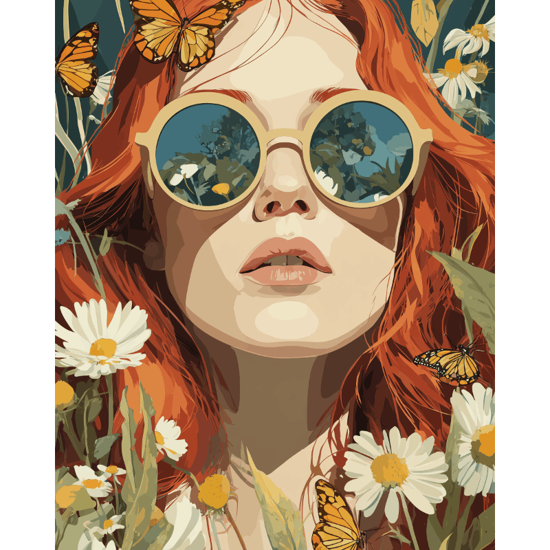 Through Floral Glasses | Paint by Numbers