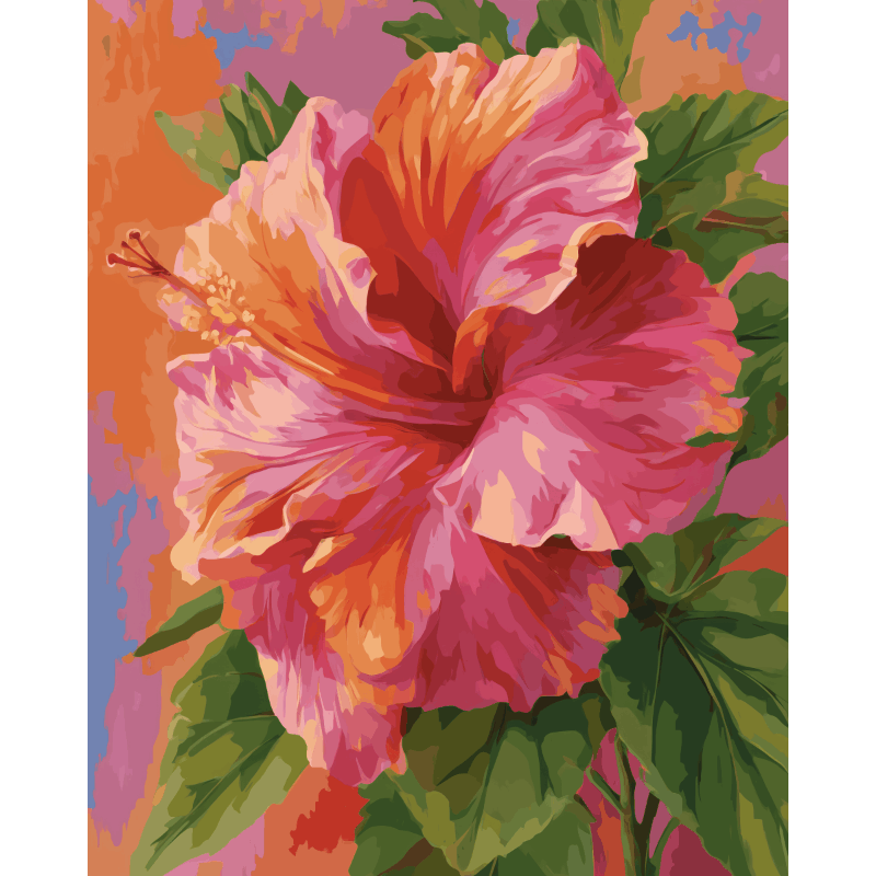 Colorful Hibiscus | Paint by Numbers