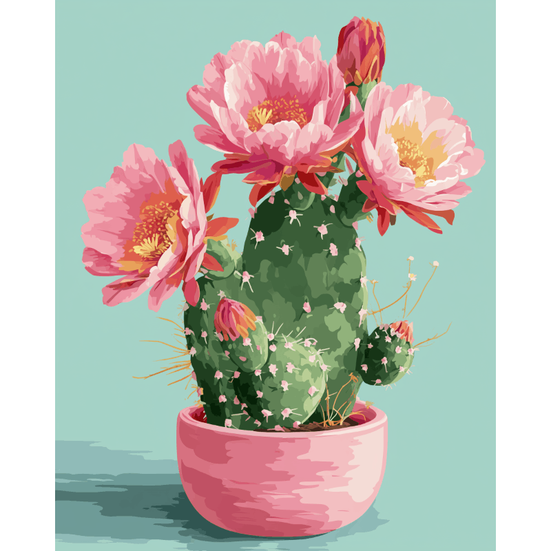 Blooming Cactus | Paint by Numbers
