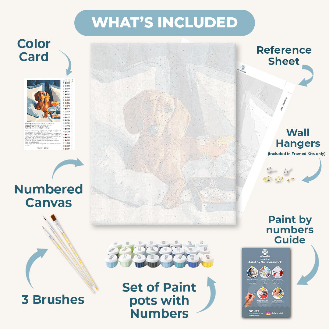 Luxury Lounge Dachshund | Paint by Numbers