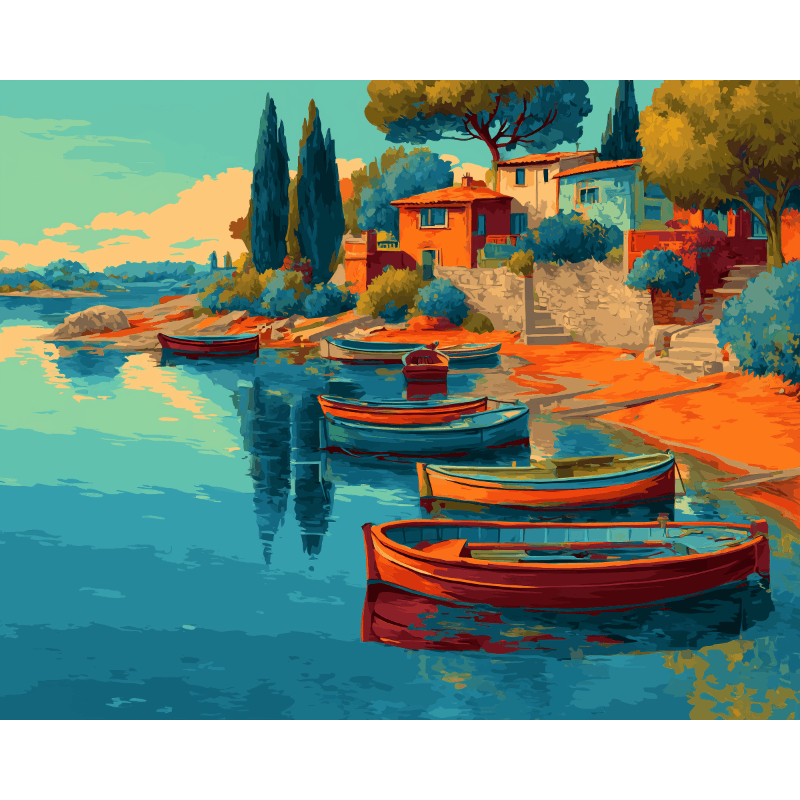 Mediterranean Harbor | Paint by Numbers