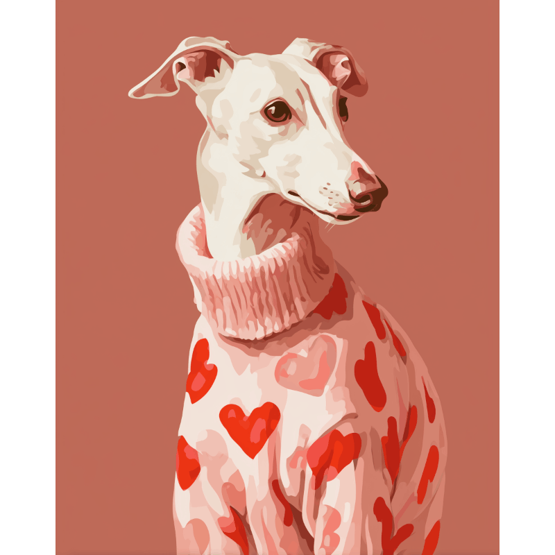 Greyhound in Pink | Paint by Numbers