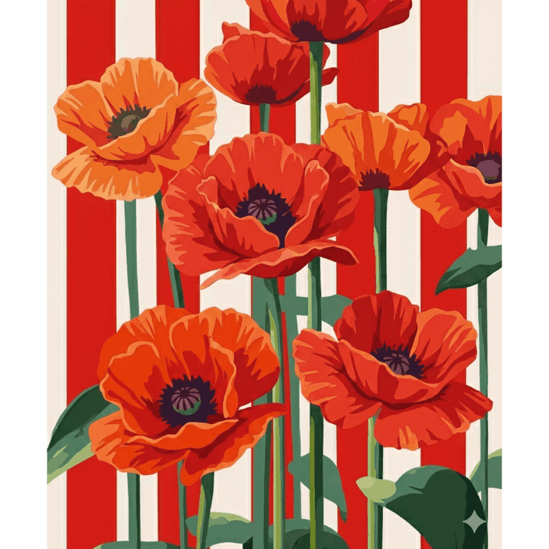 Red Poppies | Paint by Numbers