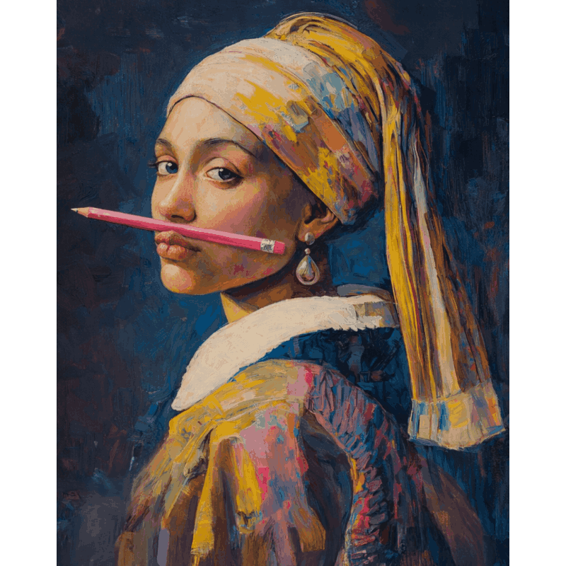 Girl with a Pencil | Paint by Numbers