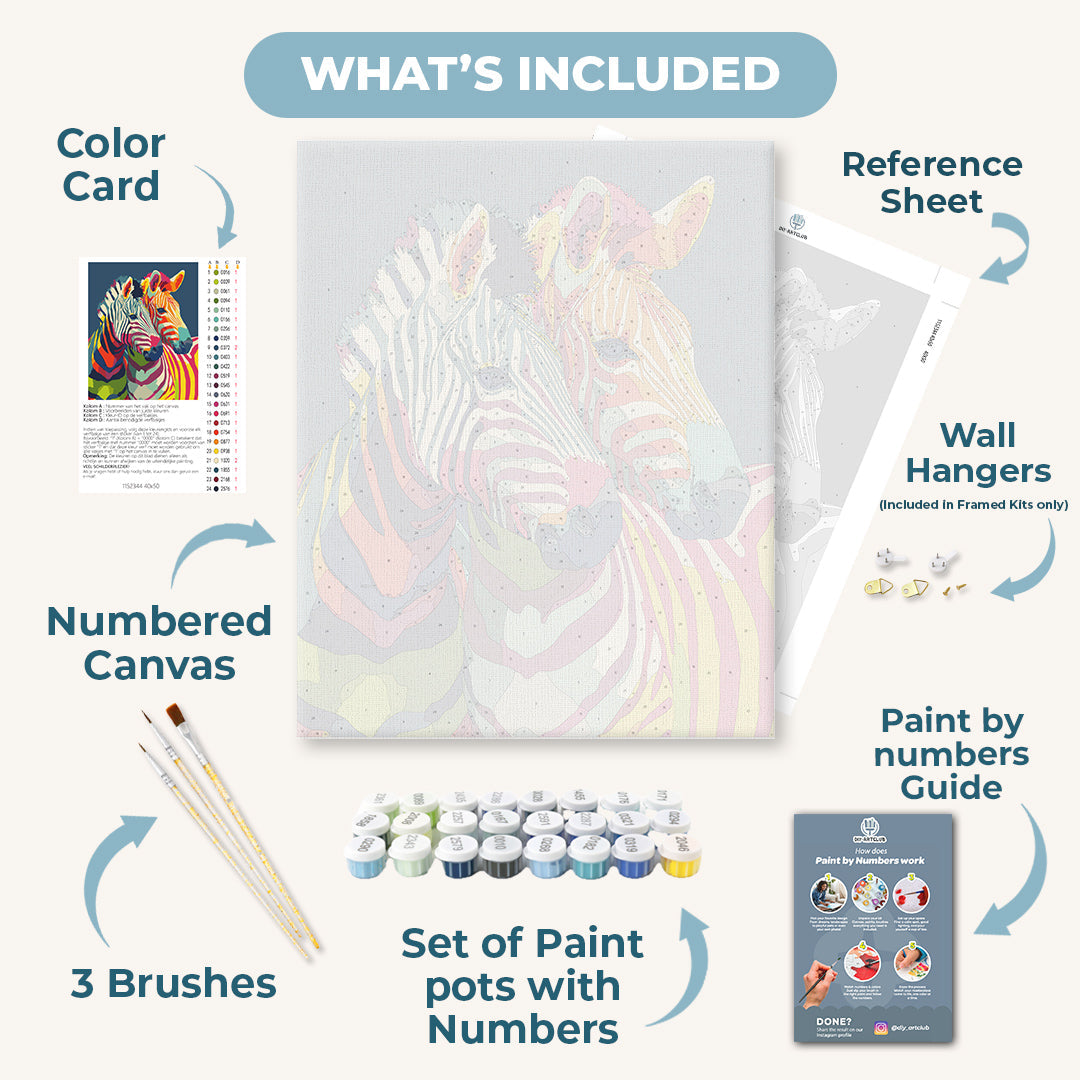 Zebras in Color | Paint by Numbers