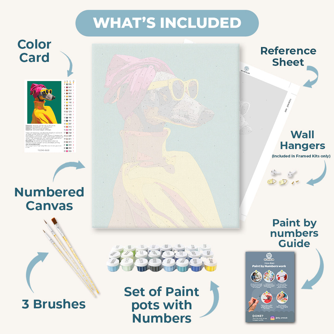 Greyhound in Style | Paint by Numbers