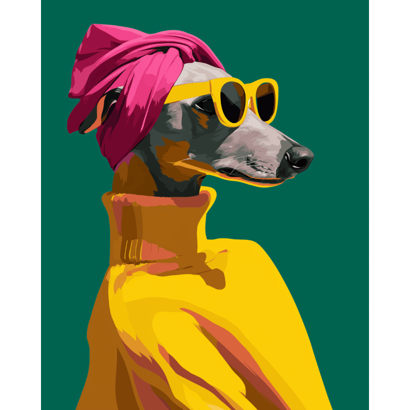 Greyhound in Style | Paint by Numbers