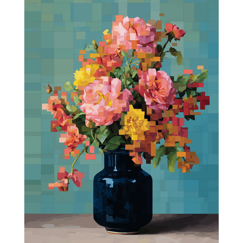 Pixelated Bouquet | Paint by Numbers
