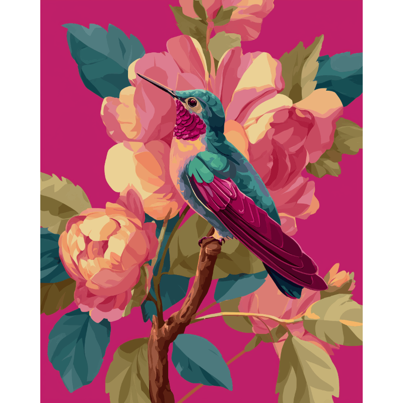 Vibrant Hummingbird | Paint by Numbers