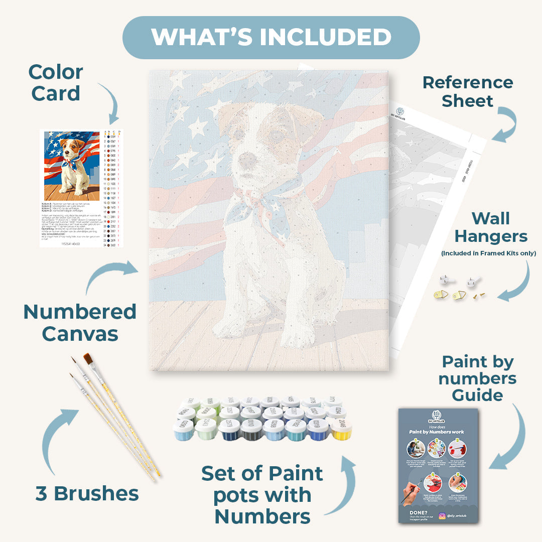 All-American Pup | Paint by Numbers