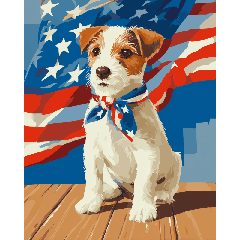 All-American Pup | Paint by Numbers
