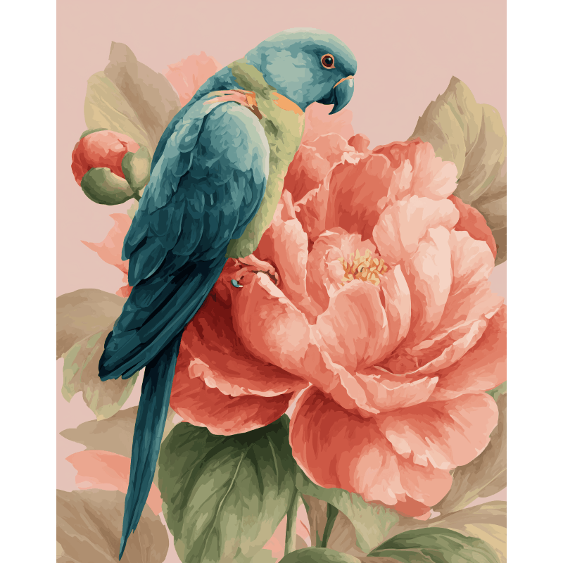 Perched in Petals | Paint by Numbers