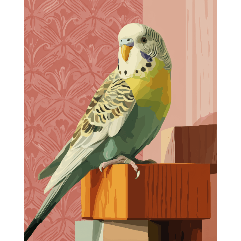 Green Budgie | Paint by Numbers