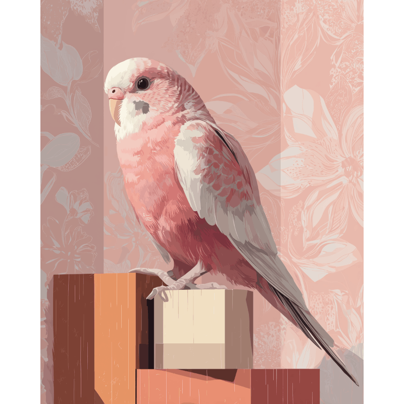 Pink Budgie | Paint by Numbers