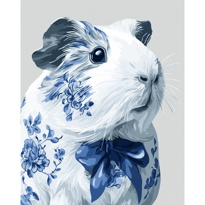 Delft Blue Guinea Pig | Paint by Numbers