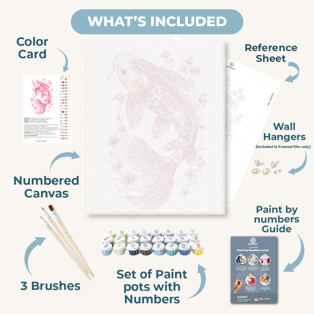 Pink Porcelain Koi | Paint by Numbers