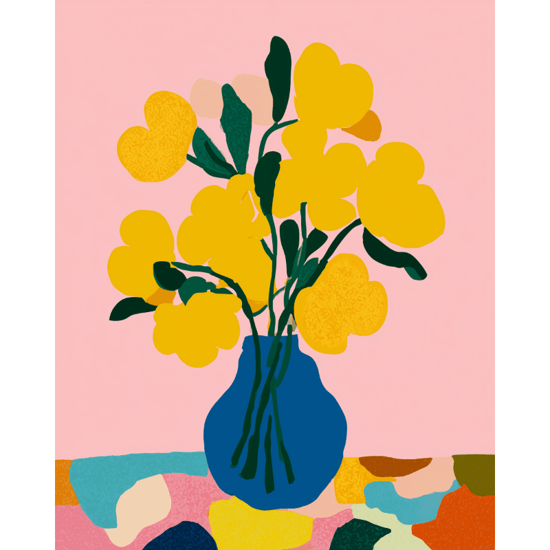 Modern Yellow Bouquet | Paint by Numbers