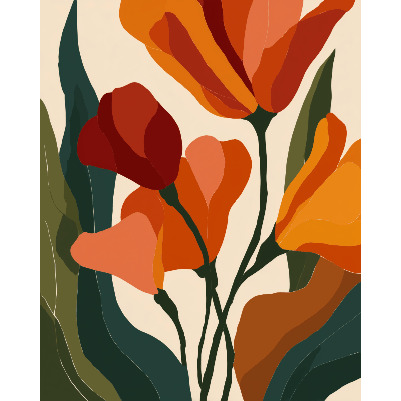 Shape of Tulips | Paint by Numbers
