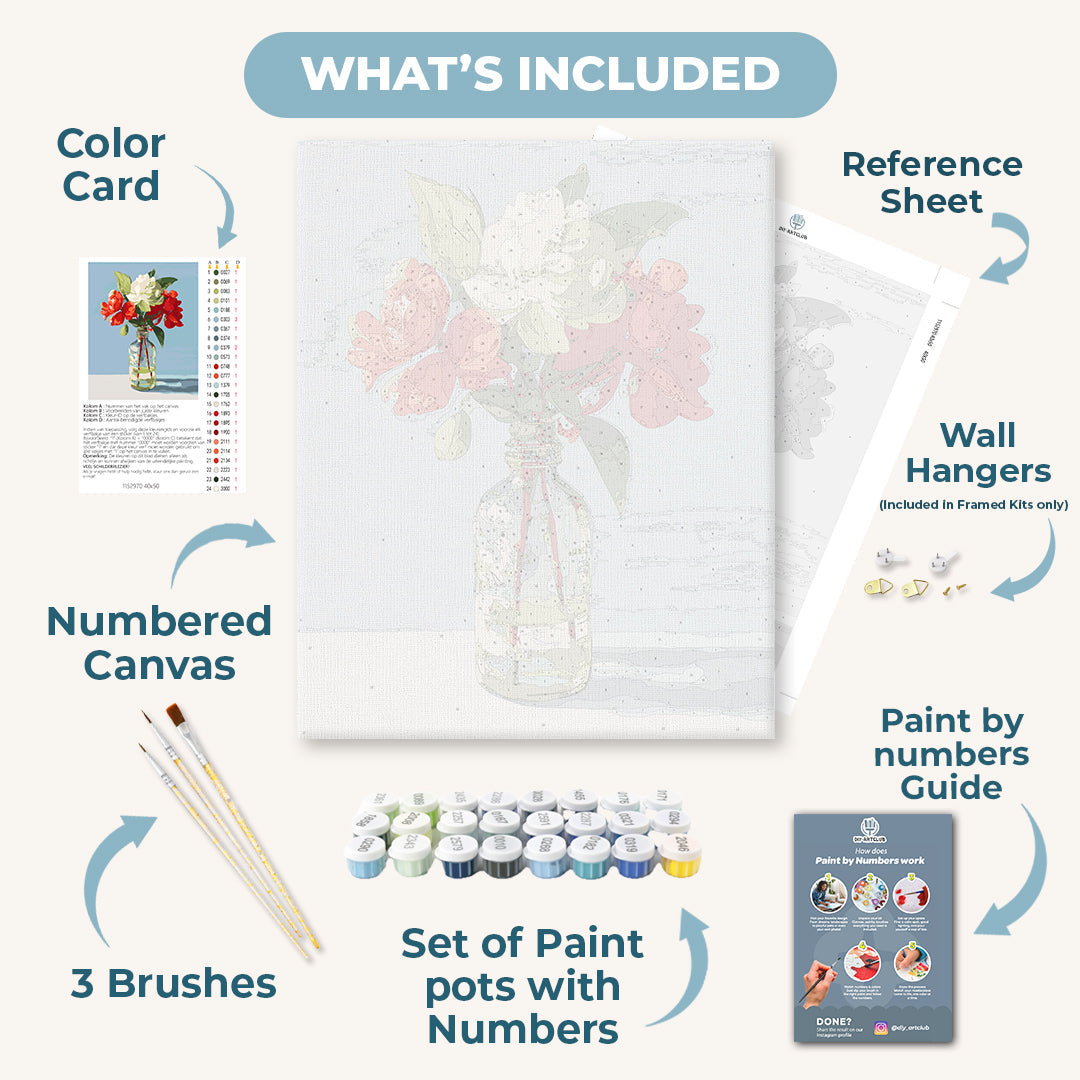 Bottled Flowers | Paint by Numbers