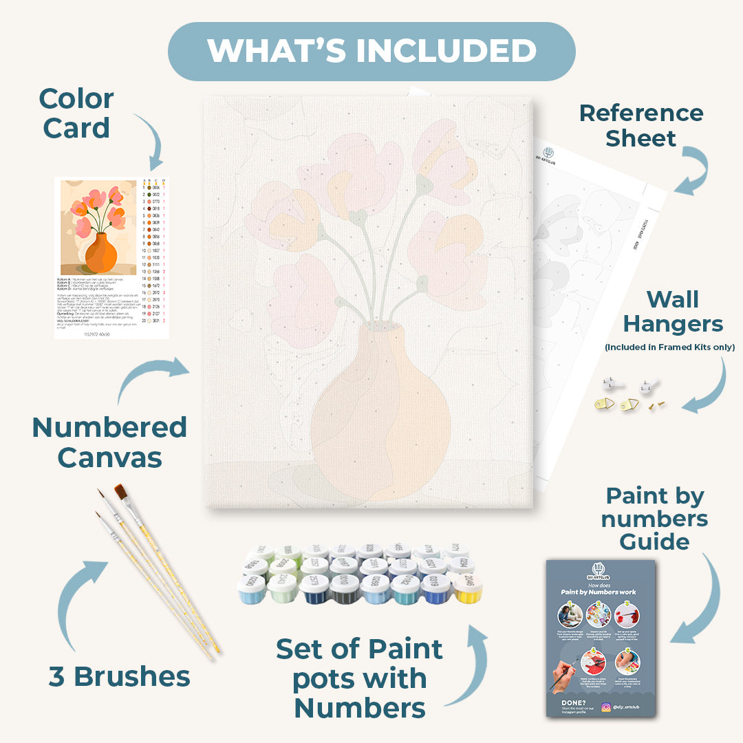 Modern Pink Bouquet | Paint by Numbers