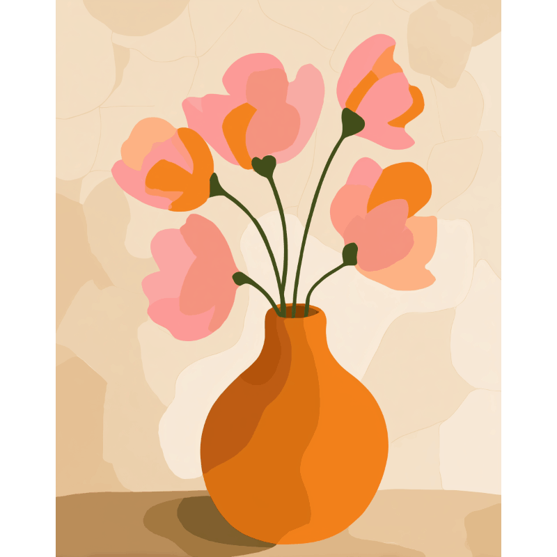 Modern Pink Bouquet | Paint by Numbers