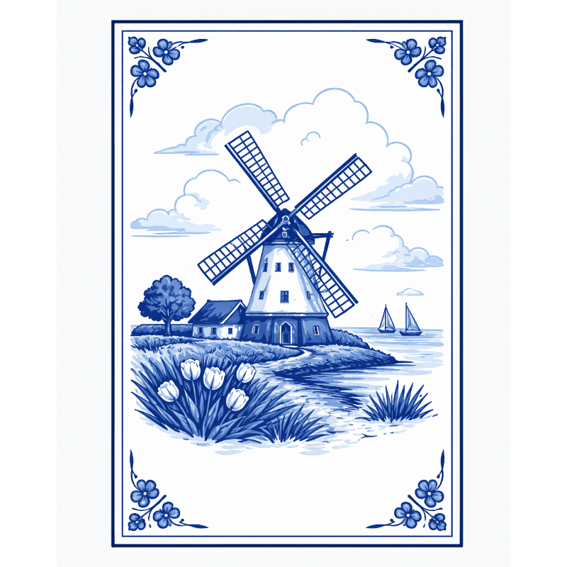 Dutch Windmill | Paint by Numbers