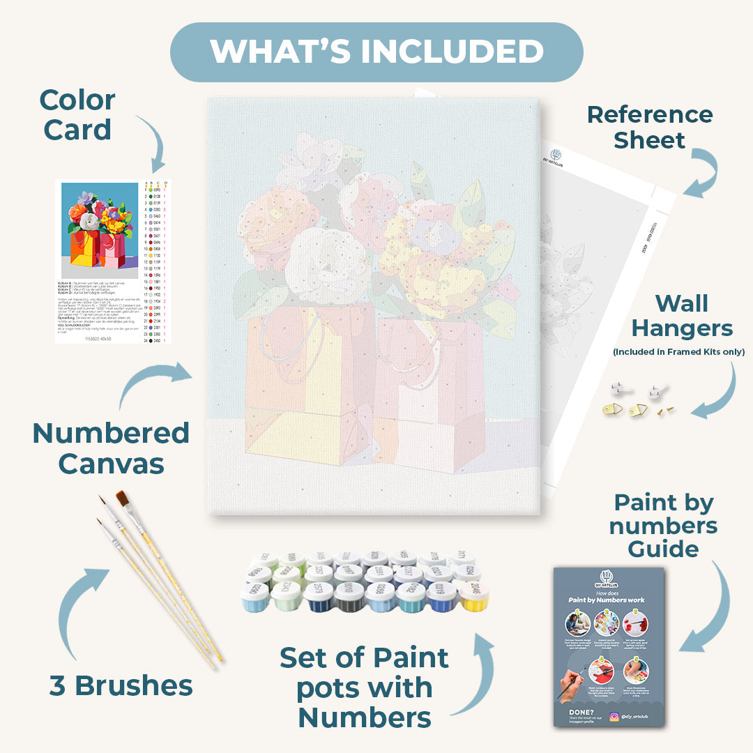 Paper Bag Blooms | Paint by Numbers