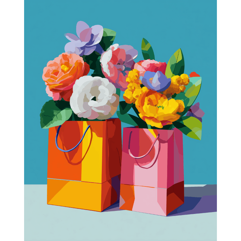 Paper Bag Blooms | Paint by Numbers