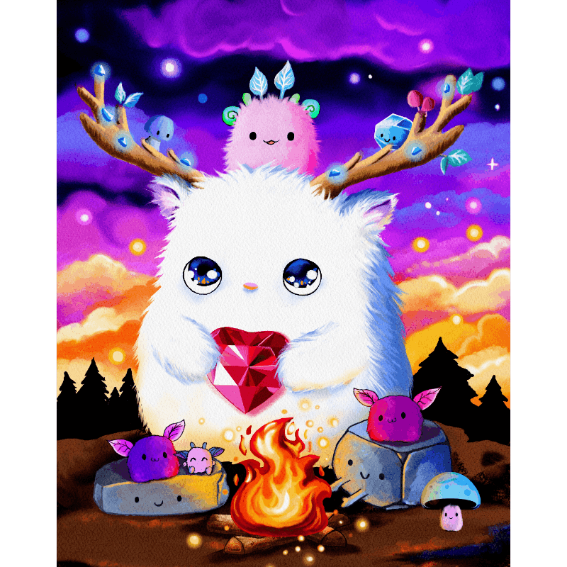 Forest Spirits at the Campfire | Paint by Numbers