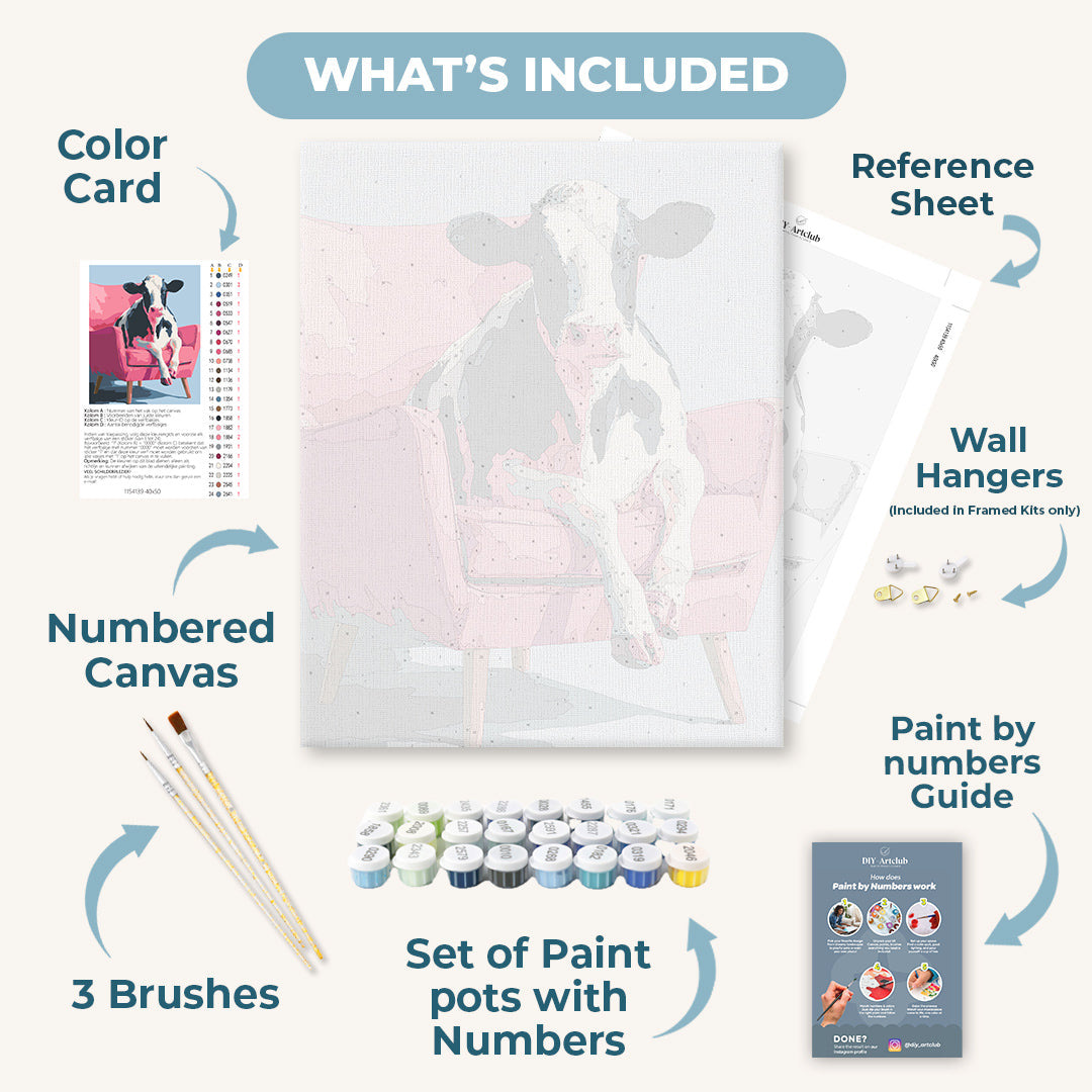 Cow on Couch | Paint by Numbers