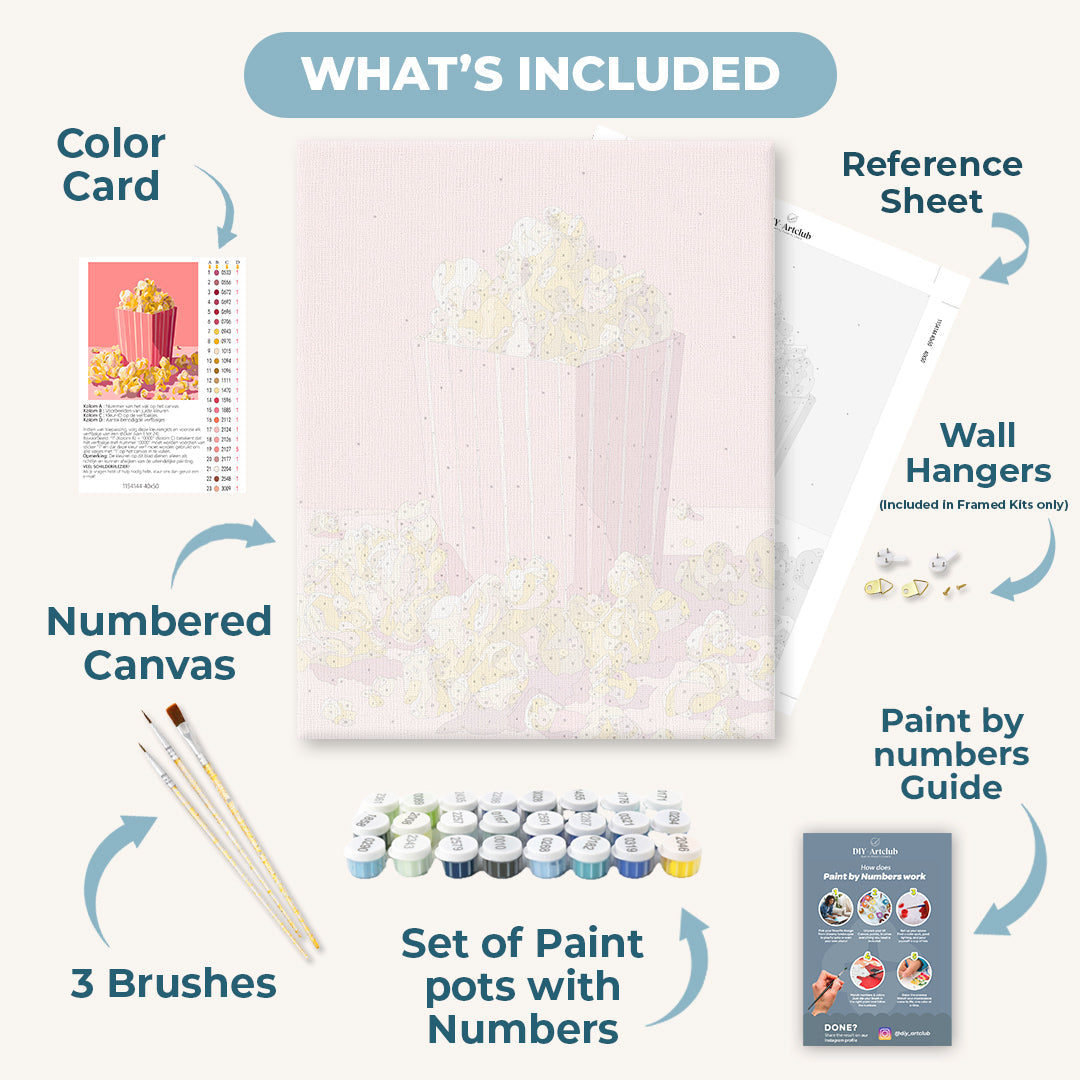 Pink Popcorn | Paint by Numbers